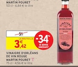 Vinaigre d'Orléans de vin rouge - Martin Pouret dans le catalogue Intermarché