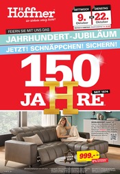 Aktueller Höffner Möbel & Einrichtung Prospekt in Neuwühren und Umgebung, "JAHRHUNDERT-JUBILÄUM" mit 20 Seiten, 09.10.2024 - 22.10.2024