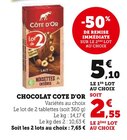 Chocolat - Côte d'Or dans le catalogue U Express