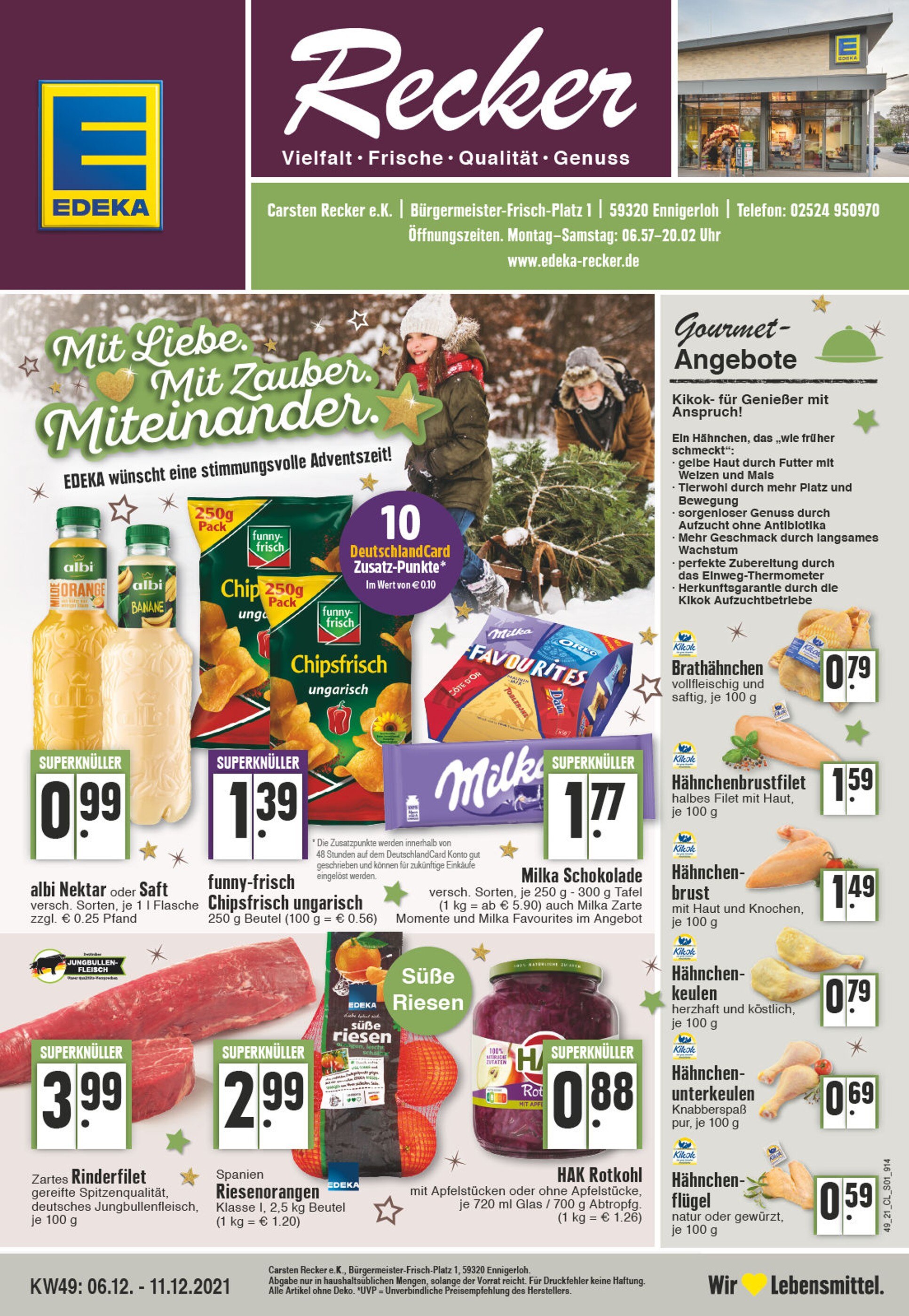 EDEKA Prospekt für Ennigerloh mit 32 Seiten EDEKA Prospekt für Ennigerloh: "Aktuelle Angebote", 32 Seiten, 06.12.2021 - 11.12.2021