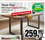Tisch Tico im Angebot bei Die Möbelfundgrube in Neunkirchen Tisch Tico Angebote von MassivART bei Die Möbelfundgrube Neunkirchen für 259,99 €