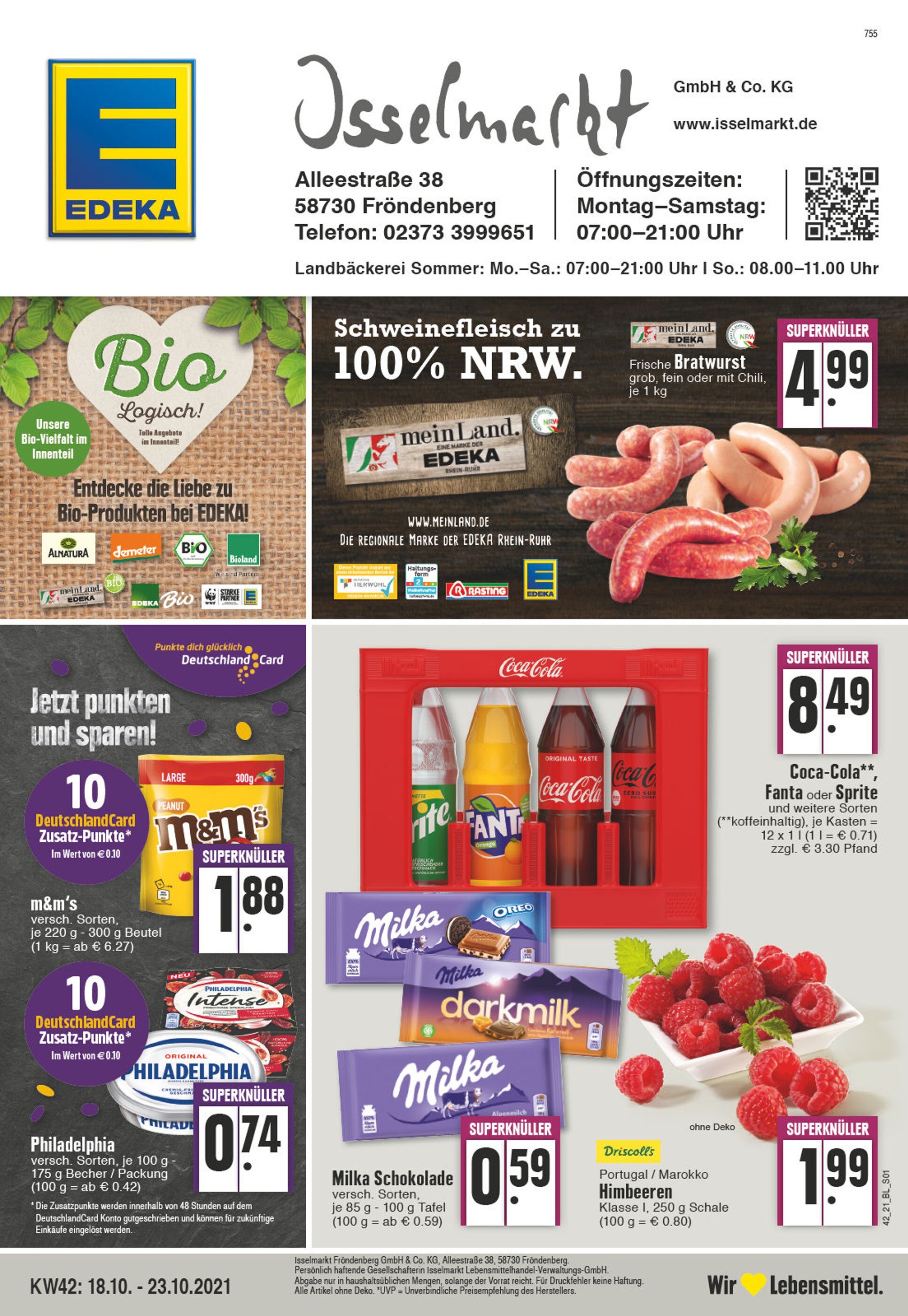 EDEKA Prospekt für Menden mit 24 Seiten EDEKA Prospekt für Menden: "Aktuelle Angebote", 24 Seiten, 18.10.2021 - 23.10.2021