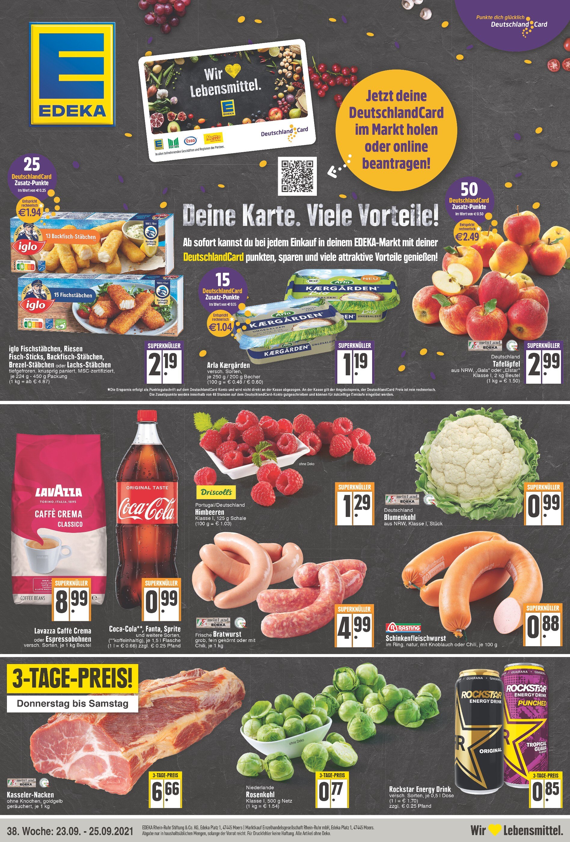 EDEKA Prospekt für Wermelskirchen mit 1 Seite EDEKA Prospekt für Wermelskirchen: "Unser Herzstück", 1 Seite, 23.09.2021 - 25.09.2021