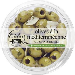 Olives manzanilla à la méditerranéenne ail & fines herbes