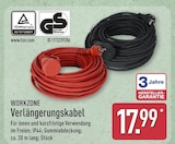 Verlängerungskabel Rot Angebote von WORKZONE bei ALDI Nord Stendal für 17,99 €