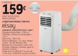 Climatiseur Mobile 7000 BTU - Elsay - E.Leclerc à Montpellier Climatiseur Mobile 7000 BTU - Elsay en promo chez E.Leclerc Montpellier à 159,00 €