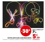 Boîte articles luminescents en promo chez Super U Besançon à 5,59 €