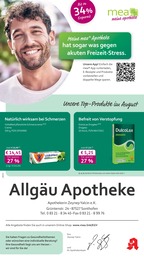 mea - meine apotheke Prospekt für Sonthofen mit 4 Seiten mea - meine apotheke Prospekt für Sonthofen: "Unsere August-Angebote", 4 Seiten, 01.08.2026 - 31.08.2026