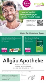 mea - meine apotheke Apotheken Prospekt der aktuellen Woche mit 4 Seiten, gültig von 01.08.2026 bis 31.08.2026, in Sonthofen und Umgebung Aktueller mea - meine apotheke Apotheken Prospekt in Sonthofen und Umgebung, "Unsere August-Angebote" mit 4 Seiten, 01.08.2026 - 31.08.2026