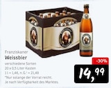 Weissbier im Angebot bei Konsum in Pirna Weissbier Angebote von Franziskaner bei Konsum Pirna für 14,99 €