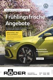 Aktueller Volkswagen Werkstatt & Auto Prospekt in Dinslaken und Umgebung, "Frühlingsfrische Angebote" mit 1 Seite, 01.03.2024 - 31.05.2024