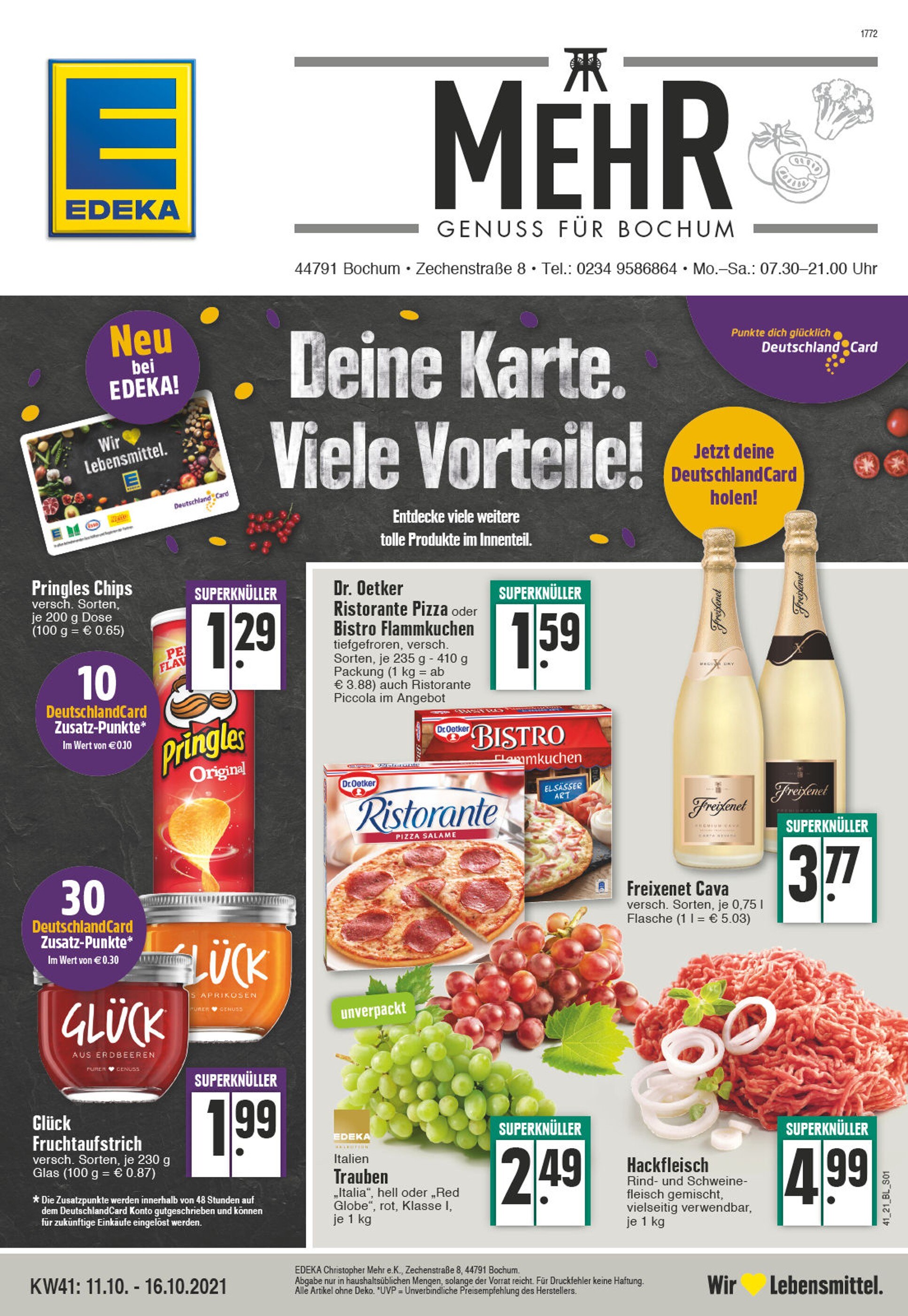 EDEKA Prospekt für Bochum mit 24 Seiten EDEKA Prospekt für Bochum: "Aktuelle Angebote", 24 Seiten, 11.10.2021 - 16.10.2021