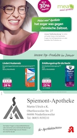 mea - meine apotheke Apotheken Prospekt der aktuellen Woche mit 4 Seiten, gültig von 01.01.2026 bis 31.01.2026, in Breitenbach und Umgebung Aktueller mea - meine apotheke Apotheken Prospekt in Breitenbach und Umgebung, "Unsere Januar-Angebote" mit 4 Seiten, 01.01.2026 - 31.01.2026