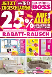Kühlschrank im SB Möbel Boss Prospekt in Stendal Aktueller SB Möbel Boss Prospekt mit Kühlschrank, "RABATT-RAUSCH", Seite 1