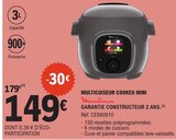 Multicuiseur cookeo mini - MOULINEX en promo chez E.Leclerc Toulouse à 149,00 €