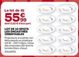 Promo Lot de 10 spots led encastrés orientables à 55,99 € dans le catalogue Gedimat à Saint-Maurice-la-Clouère