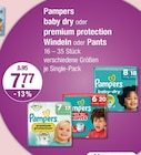 baby dry oder premium protection Windeln oder Pants im V-Markt Prospekt baby dry oder premium protection Windeln oder Pants von Pampers im aktuellen V-Markt Prospekt für 7,77 €