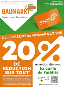 Prospectus Globus-Baumarkt à Escherange, "GLOBUS BAUMARKT Immer eine Idee besser", 4 pages de promos valables du 29/09/2025 au 04/10/2025