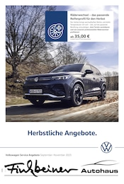 Volkswagen Prospekt für Baiersbronn mit 1 Seite Volkswagen Prospekt für Baiersbronn: "Herbstliche Angebote.", 1 Seite, 01.09.2025 - 30.11.2025