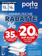 Aktueller porta Möbel Prospekt mit Kissen, "HIMMLISCHE RABATTE", Seite 1