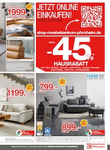 Ecksofa im Möbelzentrum Pforzheim Prospekt "BEI UNS LIEGEN SIE RICHTIG!" mit 20 Seiten (Stuttgart)