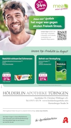 Apotheken Prospekt von mea - meine apotheke in Tübingen Aktueller mea - meine apotheke Apotheken Prospekt für Tübingen: Unsere August-Angebote mit 4} Seiten, 01.08.2026 - 31.08.2026
