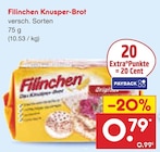 Knusper-Brot von Filinchen für 0,79 € bei Netto Marken-Discount im Angebot Knusper-Brot von Filinchen im aktuellen Netto Marken-Discount Prospekt