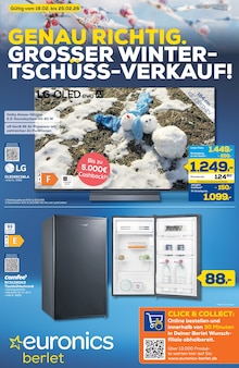 Kühlschrank im EURONICS Prospekt "GENAU RICHTIG. GROSSER WINTER-TSCHÜSS-VERKAUF." mit 8 Seiten (Arnsberg)