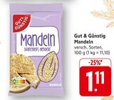 Mandeln im Angebot bei EDEKA in Karlsruhe Mandeln Angebote von Gut & Günstig bei EDEKA Karlsruhe für 1,11 €