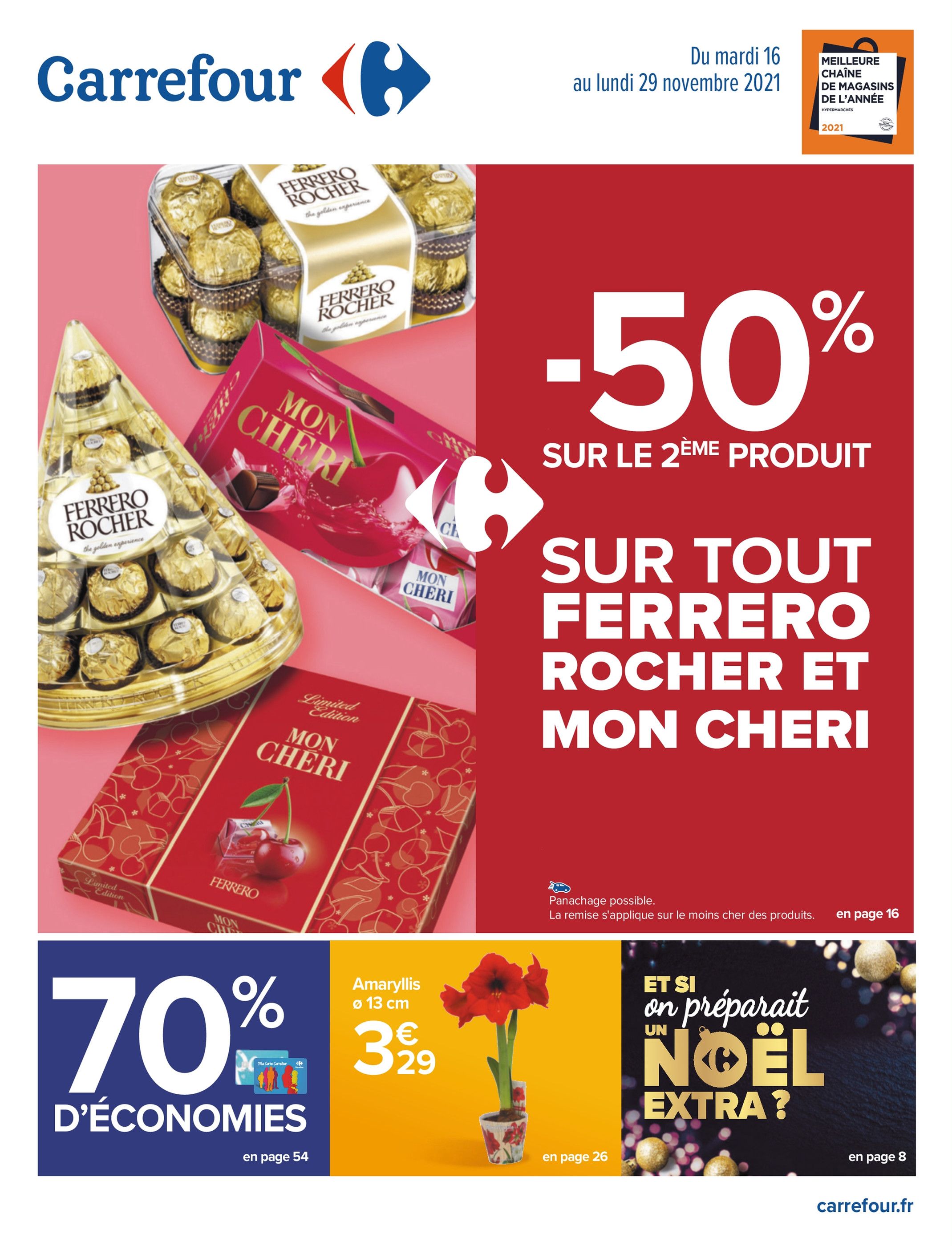 Catalogue Carrefour à Seclin, avec 64 pages Prospectus Carrefour à Seclin, "-50% sur le deuxième produit", 64 pages, 16/11/2021 - 29/11/2021