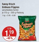 Erdnuss Flippies von funny-frisch im aktuellen V-Markt Prospekt für 1,19 €