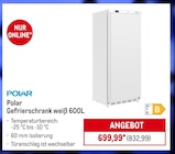 Gefrierschrank weiß 600L im Angebot bei METRO in Hennef Gefrierschrank weiß 600L Angebote von Polar bei METRO Hennef für 832,99 €