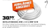 Installationskabel NYM-J 3 x 1,5 mm² 50 m für 30,99 € bei OBI im Angebot Installationskabel NYM-J 3 x 1,5 mm² 50 m im aktuellen OBI Prospekt