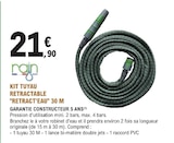 Kit tuyau rétractable 'retract'eau' 30 m - RGIN en promo chez E.Leclerc Saint-Étienne à 21,90 €
