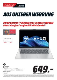 Laptop im MediaMarkt Saturn Prospekt "UNSERE FRÜHLINGSDEALS" mit 20 Seiten (Nürnberg)