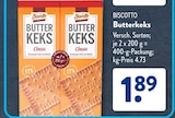 Butterkeks Classic von Biscotto im aktuellen ALDI SÜD Prospekt für 1,89 €