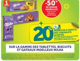 -50% de remise immédiate sur le 2ème produit identique sur la gamme des tablettes, biscuits et gateaux moelleux milka - MILKA - U Express à Échirolles -50% de remise immédiate sur le 2ème produit identique sur la gamme des tablettes, biscuits et gateaux moelleux milka - MILKA en promo chez U Express Échirolles