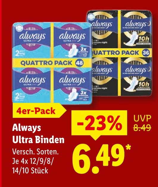 Ultra Binden Quattro Pack