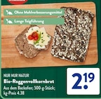 Bio-Roggenvollkornbrot von Nur Nur Natur im aktuellen ALDI SÜD Prospekt für 2,19 €