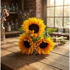 Bouquet de 3 tournesols et un feuillage - Carrefour à Rosny-sous-Bois Bouquet de 3 tournesols et un feuillage en promo chez Carrefour Rosny-sous-Bois à 4,99 €