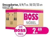 Umzugskarton für 2,49 € bei SB Möbel Boss im Angebot Umzugskarton im aktuellen SB Möbel Boss Prospekt