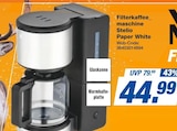 Aktuelle Kaffeevollautomat Angebote bei expert in Bottrop Aktuelles Filterkaffeemaschine Stelio Paper White Angebot bei expert in Bottrop ab 44,99 €
