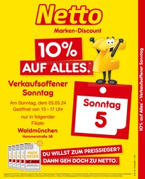 Aktueller Netto Marken-Discount Discounter Prospekt für Waldmünchen: 10% auf alles mit 2} Seiten, 05.05.2024 - 05.05.2024