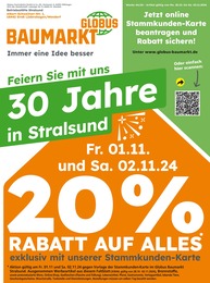 Globus-Baumarkt Prospekt "Immer eine Idee besser", 4 Seiten, 27.10.2024 - 27.10.2024 Aktueller Globus-Baumarkt Prospekt, "Immer eine Idee besser", mit Angeboten der Woche, gültig von 27.10.2024 bis 27.10.2024