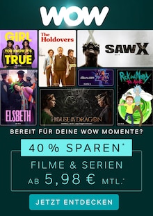 Aktueller WOW Prospekt "Filme und Serien ab 5,98€ mtl." Seite 1 von 1 Seiten