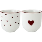 Lot de 2 tasses a café "Saint-Valentin" en promo chez Carrefour Liévin à 2,99 €