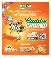 Catalogue Supermarchés Match à Hœnheim cette semaine, valable du 21/10/2025 au 02/11/2025 Prospectus Supermarchés Match à Hœnheim, "65 ANS ça se fête en grand", 20 pages de promos valables du 21/10/2025 au 02/11/2025