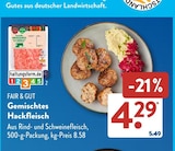 Gemischtes Hackfleisch von FAIR & GUT für 4,29 € bei ALDI SÜD im Angebot Gemischtes Hackfleisch von FAIR & GUT im aktuellen ALDI SÜD Prospekt