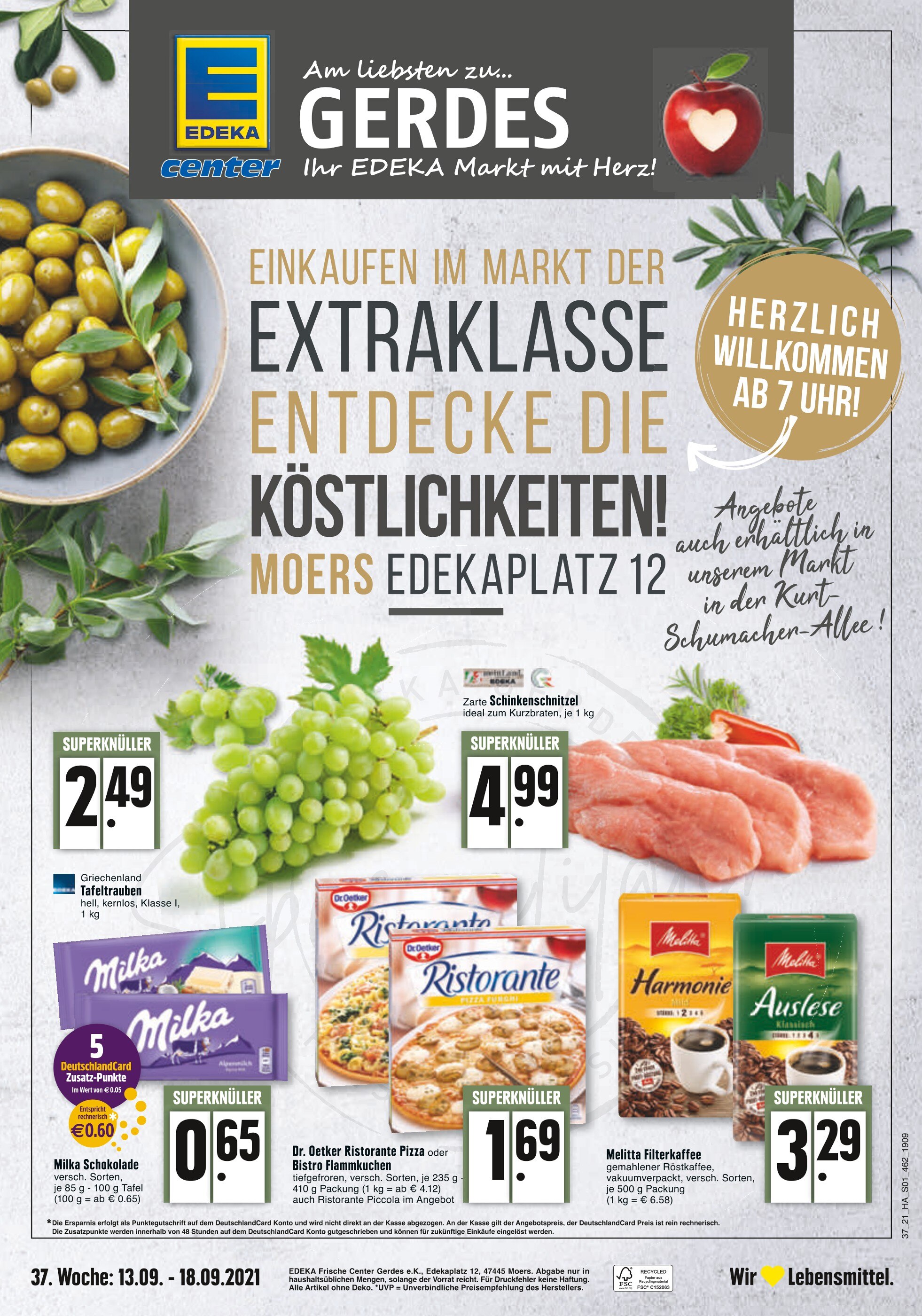 E center Prospekt für Duisburg mit 16 Seiten E center Prospekt für Duisburg: "EINKAUFEN IM MARKT DER EXTRAKLASSE", 16 Seiten, 13.09.2021 - 18.09.2021