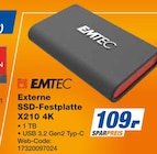 Externe SSD-Festplatte X210 4K im Angebot bei expert in Altenburg Externe SSD-Festplatte X210 4K Angebote von EMTEC bei expert Altenburg für 109,00 €